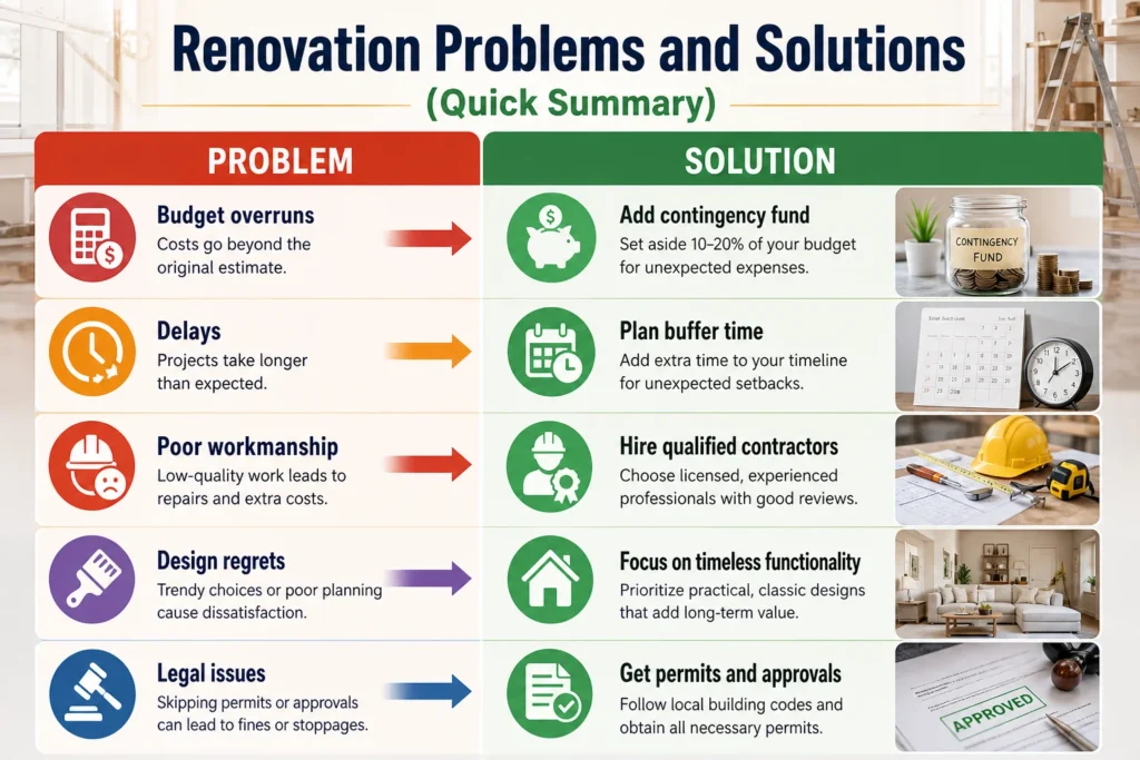 Renovation Problems and Solutions from swiftrenos.com
